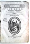 ARISTOTLE.  Philoponus, Joannes.  Commentaria in libros posteriorum analiticorum Aristotelis.  1569